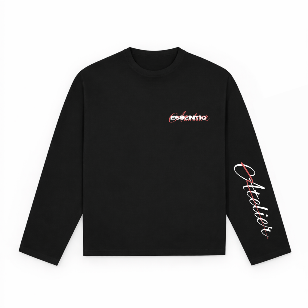 105005 ZWART/ROOD LONGSLEEVE