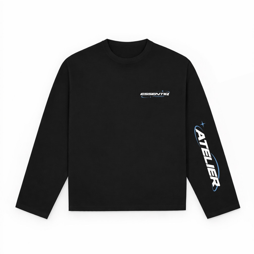 105002 ZWART/BLAUW LONGSLEEVE