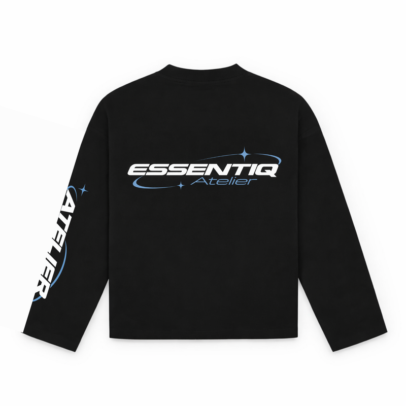 105002 ZWART/BLAUW LONGSLEEVE