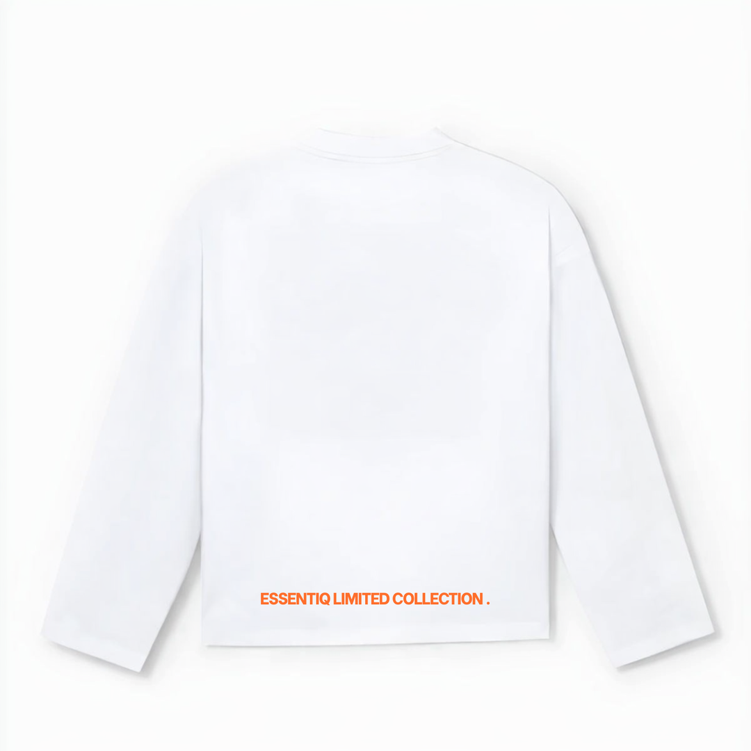 201003 WEISS/ORANGE LANGARMSHIRT