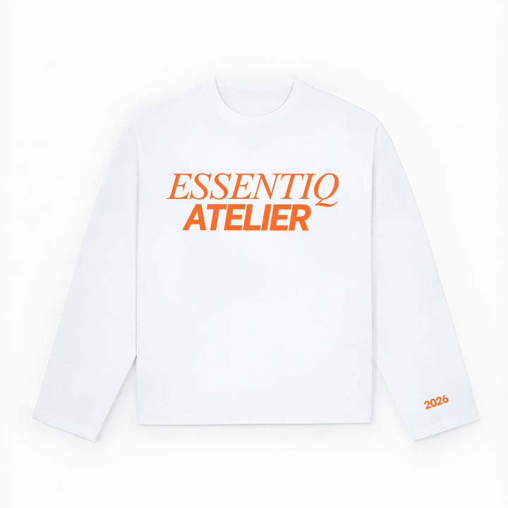 201003 WEISS/ORANGE LANGARMSHIRT