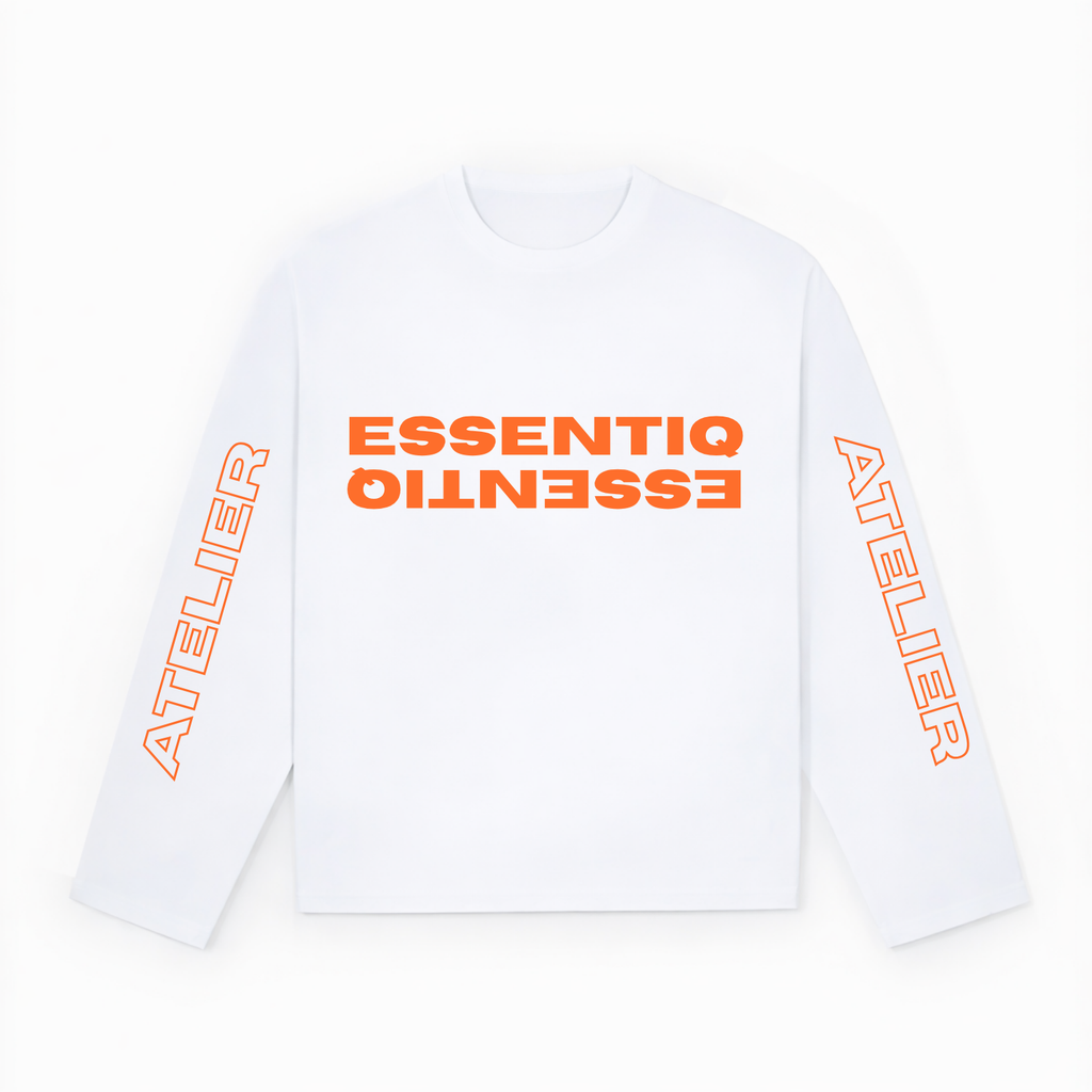 201002 WIT/ORANJE LONGSLEEVE