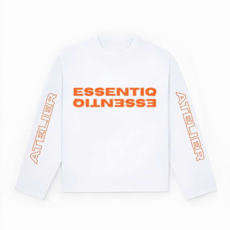 201002 WIT/ORANJE LONGSLEEVE